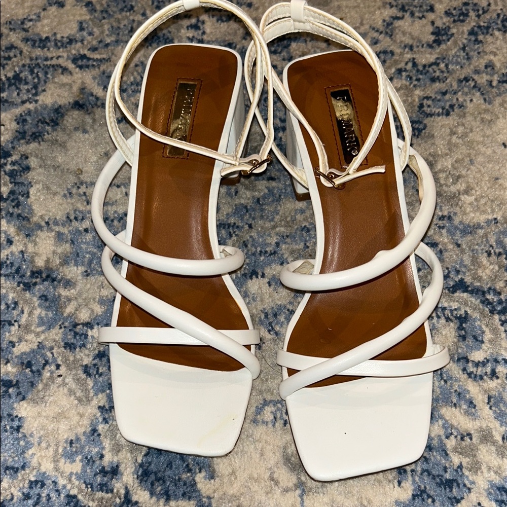 Primark White Strappy Heels